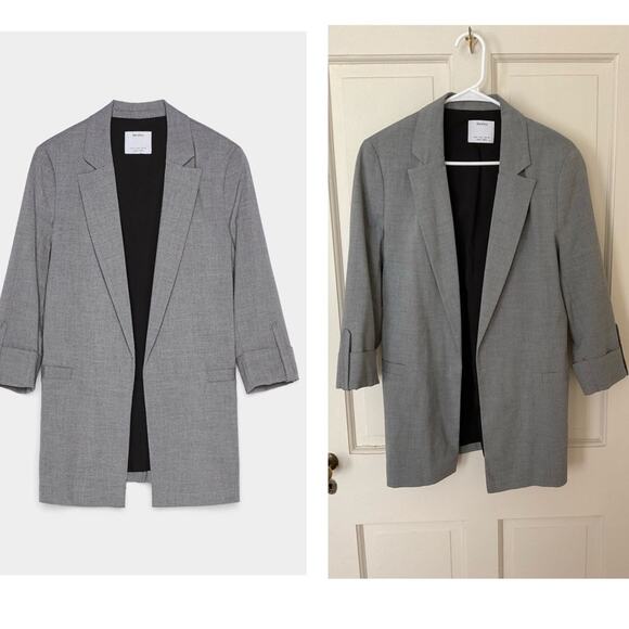Bershka Jackets & Blazers - Bershka gray blazer with rolled-up sleeves - size large